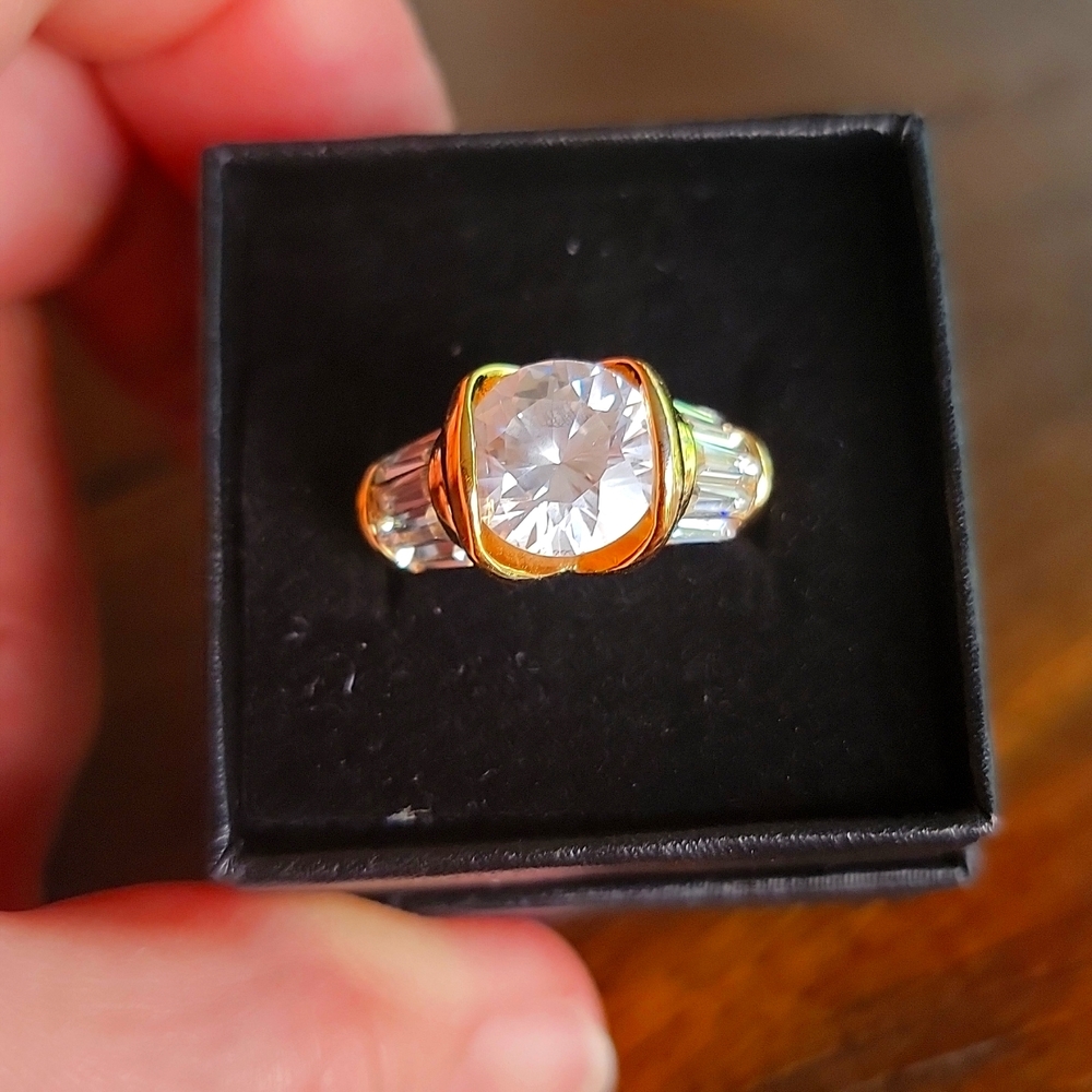 Vintage Premiere Designs Goldtone and Simulated Diamond Ring